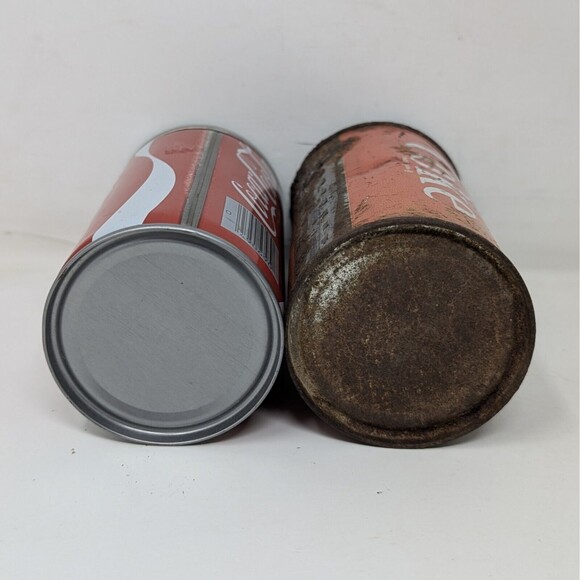 VTG Steel Soda Can Collection Coca Cola Diamond Coke Shasta RC 7up Distressed - Picture 6 of 16